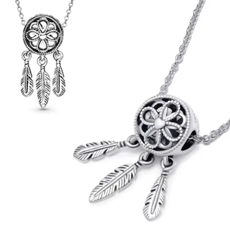 Spiritual Dreamcatcher Pendant Charm Bead Fit Original 925 Sterling Silver Pandora Bangle Necklace DIY Women Jewelry Gift