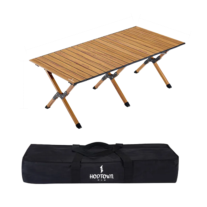 

Portable Outdoor Camping Furniture Wood Grain Telescopic Folding Picnic Table with 30kg Bearing Capacity Stable for Daily Use