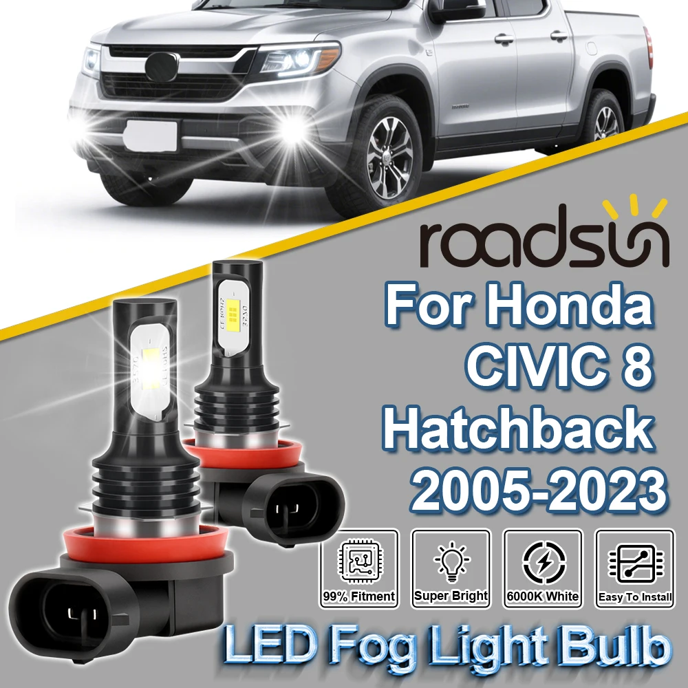 

ROADSUN 2X для Honda CIVIC 8 Hatchback 2005-2023 H8 H9 H11 Canbus LED лампы противотуманных фар
