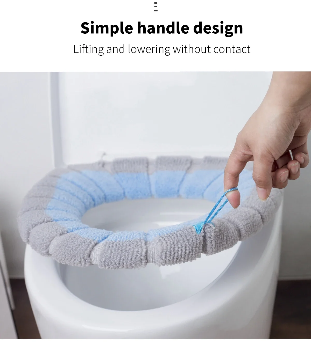 Four Season Toilet Seat Cover Closestool Mat Washable Bathroom Accessories Knitting Pure Color Soft O-shape Pad Bidet Covers