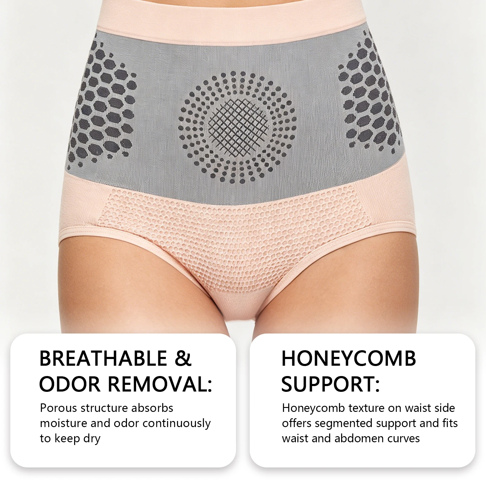 4‑In‑1 Sculpting Shapewear Shorts Honeycomb Textured Tummy Control Underwear High Waist Body Shaper Daily Body Contouring Women