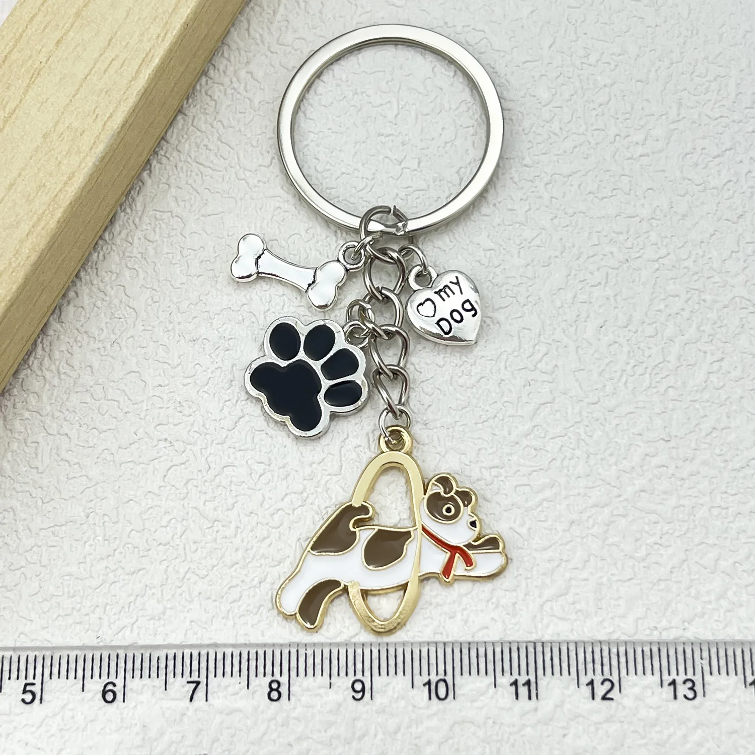 Newly Arrived - Tricolor Drop Glue Jump Circle Small Dog Bones, Paw Print Keychain UNISEX Pet Lover Backpack Decoration Keychain