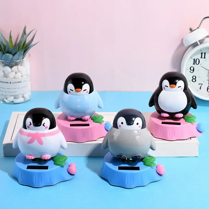 Creative Cute Solar Powered Swinging Penguin Doll Auto Ornament Cartoon Kids Toy Gift with Automatic Car Dashboard Accessories