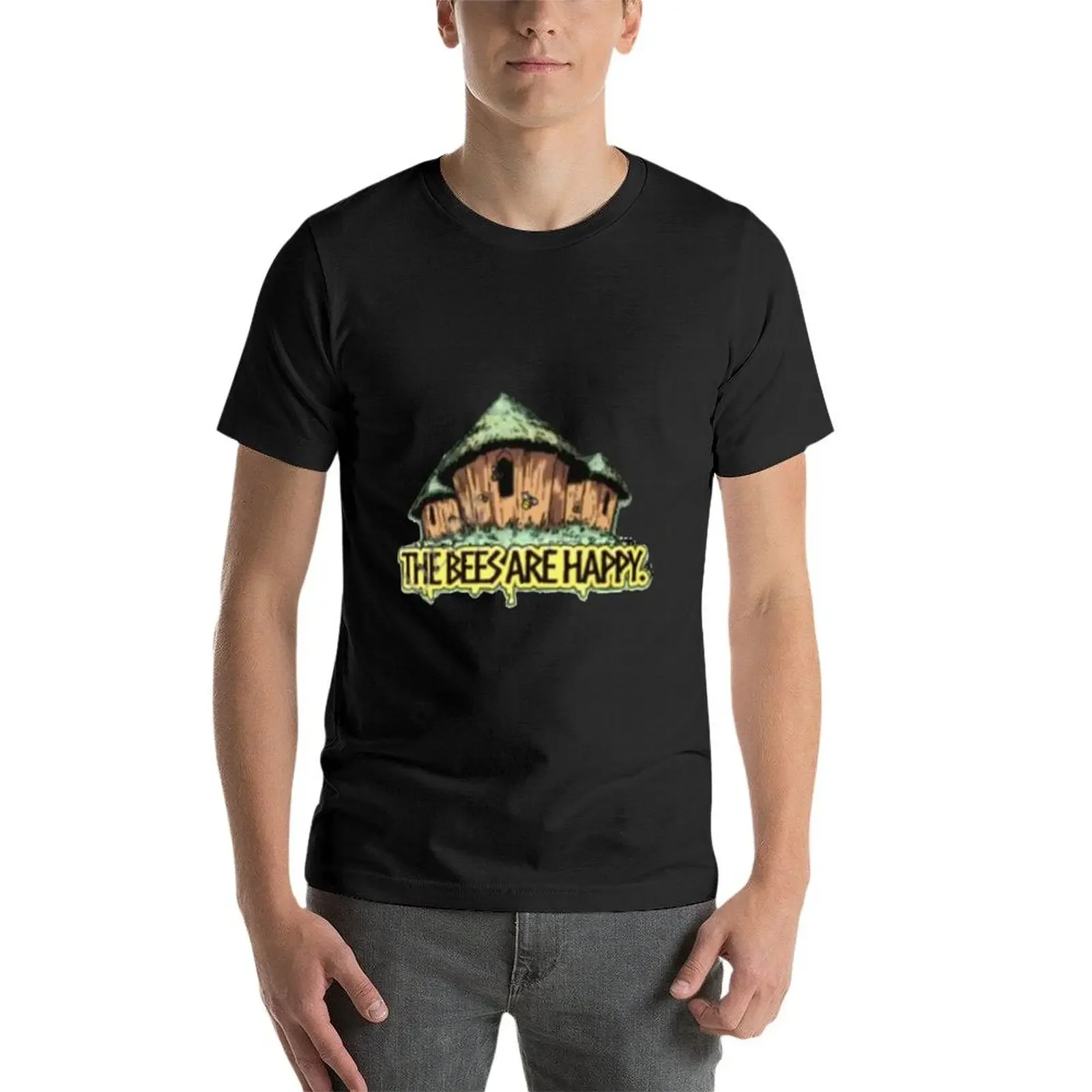 Valheim Store The Bees Are Happy 후드 티셔츠, 빠른 건조 애니메이션 티셔츠, 남성 그래픽 티셔츠