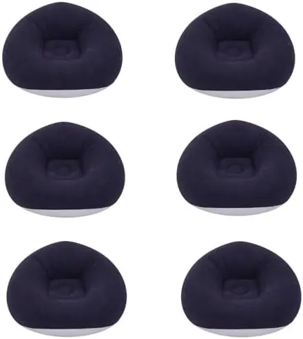 6 Pcs Inflatable Bean Bag Chairs for Adults with Foot Air Pump Blow up Couch Folding Portable Inflatable Couch Lazy