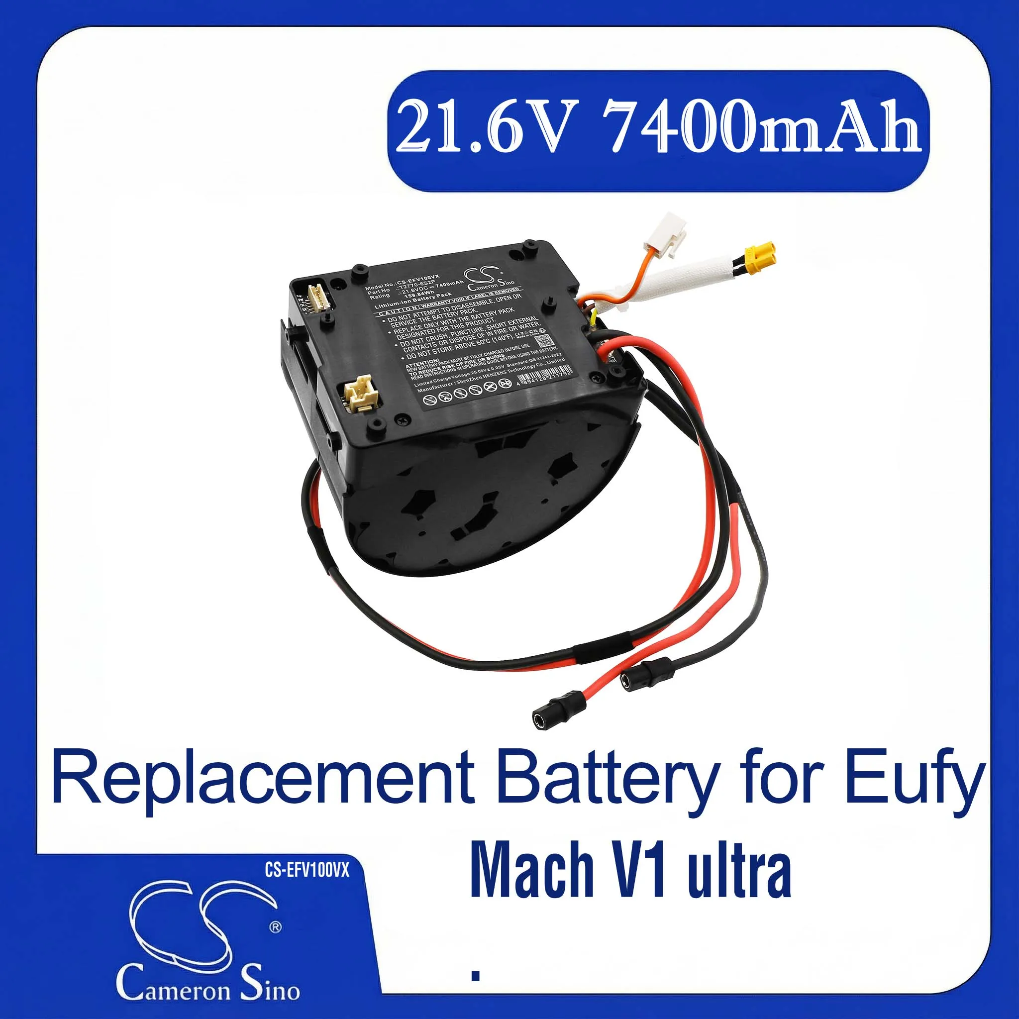 Replacement Battery for Eufy Mach V1 ultra - T2770-6S2P (21.6V, 7400mAh)