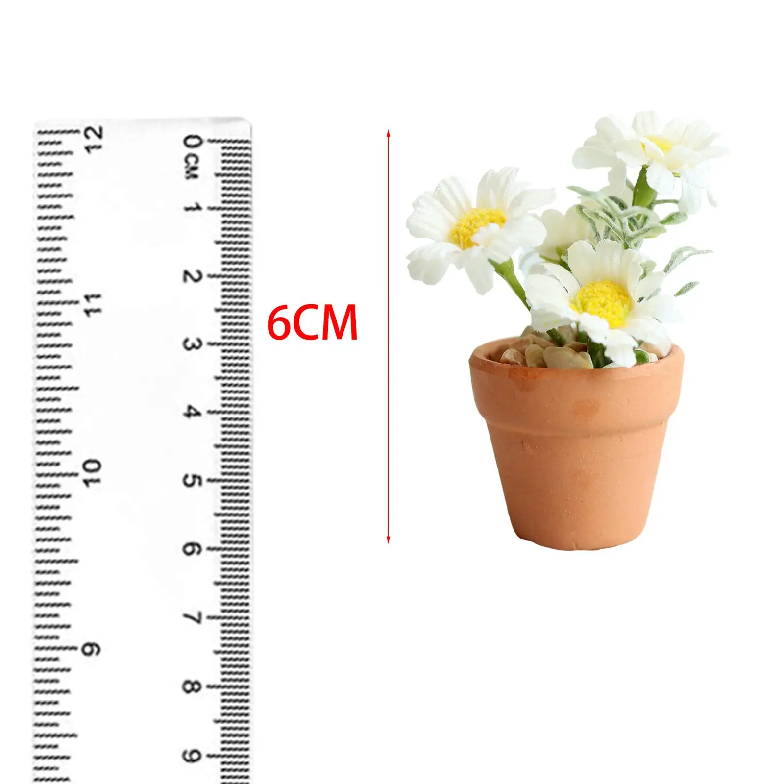 5x 1:6 escala casa de bonecas em vaso flores cena fada jardim sala micro paisagem móveis mini bonsai artificial modelo ornamentos