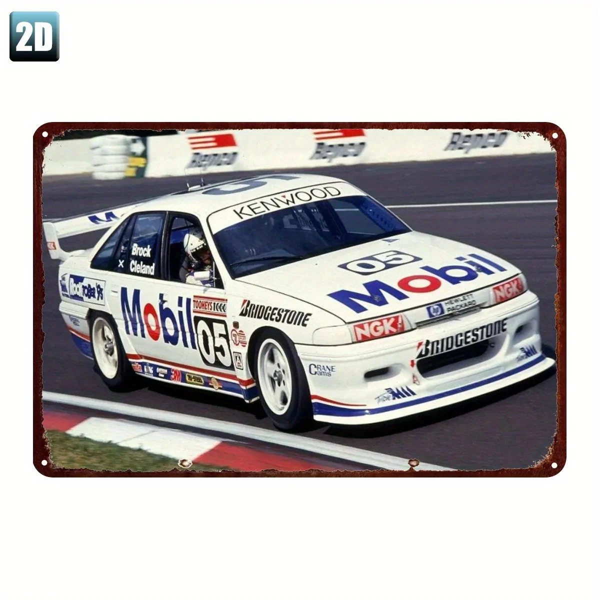 Retro Vintage Metal Tin Sign -  Durable Iron Wall Decor with Classic Racing Car Art, Motorsport Memorabilia for Home, Kitchen,
