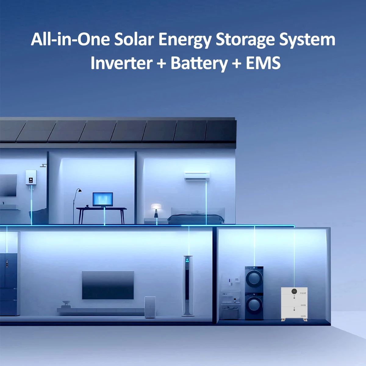 30kWh Stackable Hybrid Grid Residential Energy Storage System 48V 628Ah Lithium Iron Phosphate Battery Cabinet for Big House