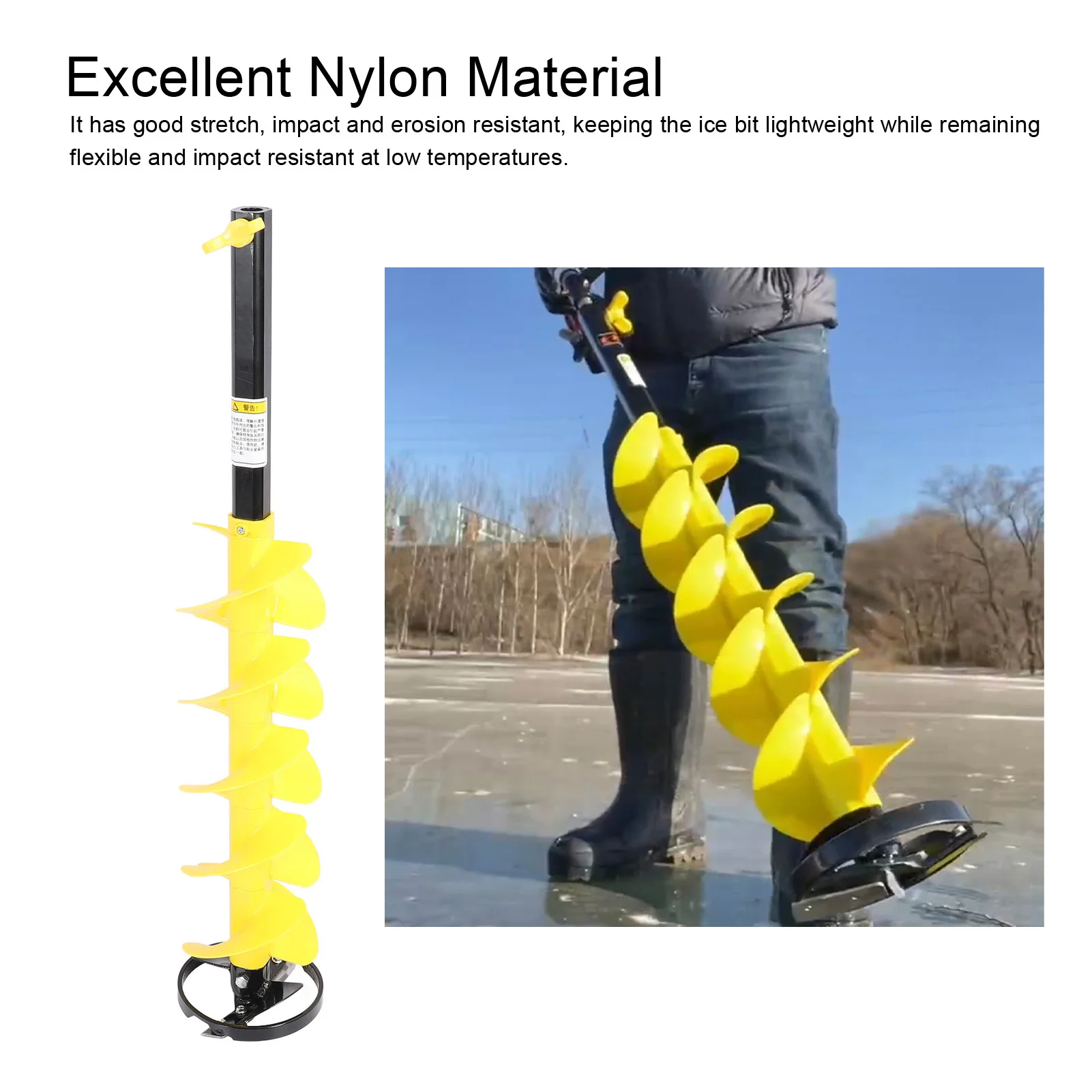 

Auger Bit Resistant 6 Inch Rotation Diameter Ice Auger Drill Bit for 1/2in Drill Collet Ice Auger Bit Ice Auger Drill Bit