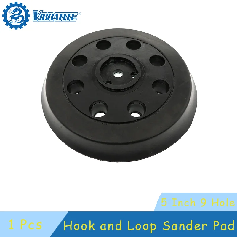 

1 шт., 5-дюймовая шлифовальная подушечка с 9 отверстиями, 3 отверстия для винта, опорная пластина 125 мм, сменная шлифовальная машина с крючком и петлей, совместимая с PEX12 A PEX 125