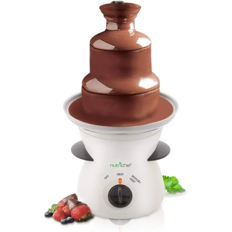 3 Tier Chocolate Fondue Fountain - Electric Stainless Chocolate Dipping Warmer Machine - Warm & Melt Chocolate -Capacity 16 OZ