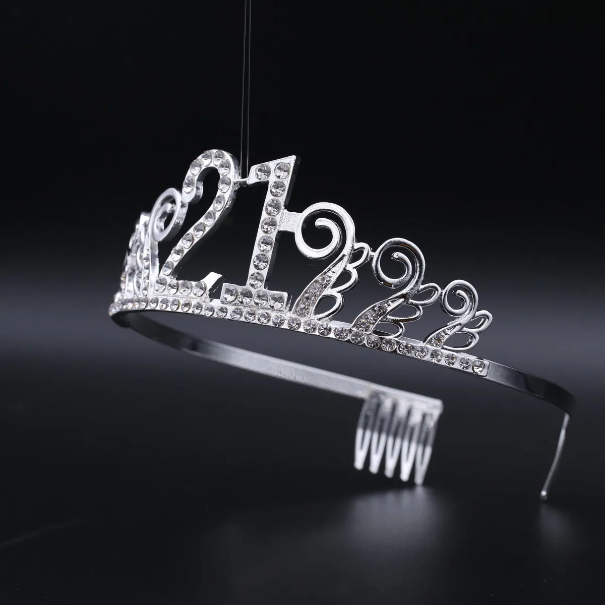 

Блестящая тиара-гребень с кристаллами и стразами на день рождения, 21 узор, для выпускного вечера, вечеринки, подарок, корона-ободок со стразами