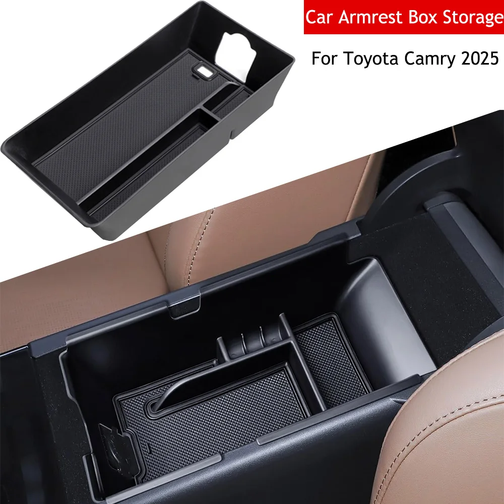 

Car Armrest Box Strange For Toyota Camry 2025 Center Console Organizer Tray Black Interior Separate Strange Tray Car Accessories