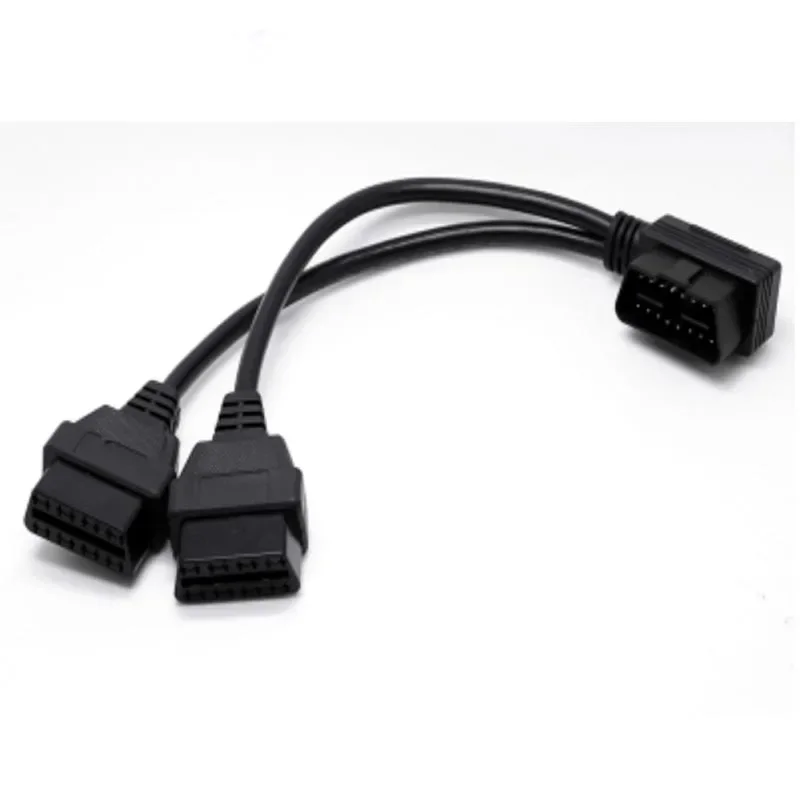30/50 سنتيمتر obd كابل obd2 1 إلى 2 الفاصل سلك محول سيارة obdii سيارة ذكر إلى أنثى تمديد الحبل للسيارات obd2 الخائن