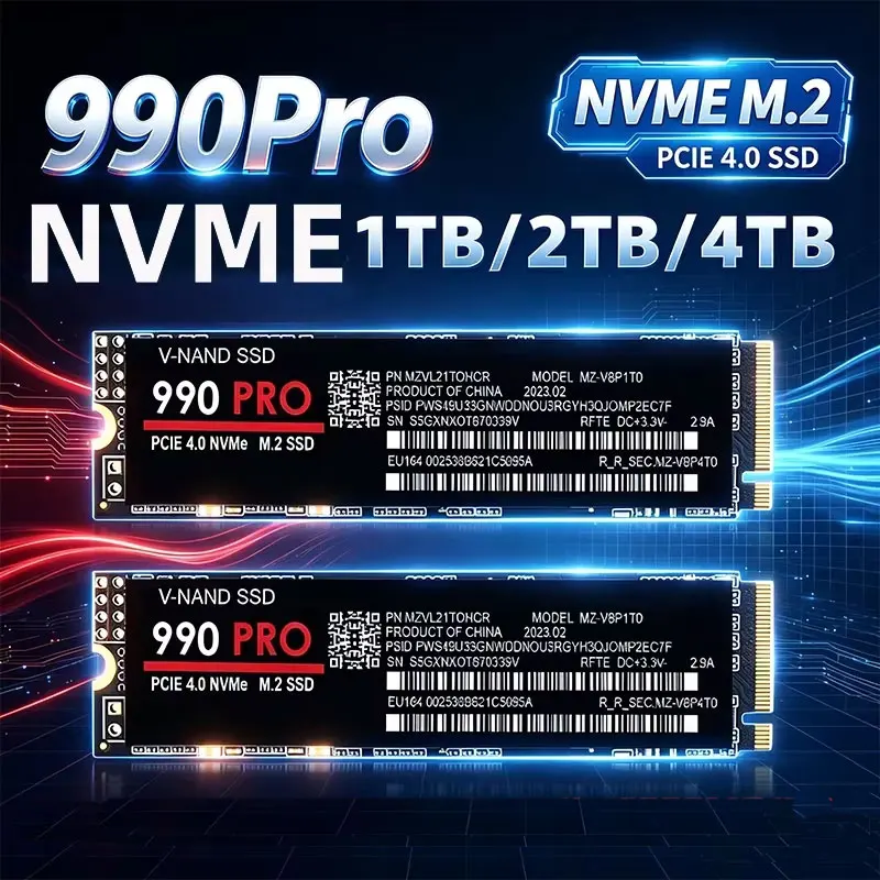 990 PRO M.2 NVMe SSD 2TB 4TB PCIe Gen4 High Performance Internal Solid State Drive M.2 2280 For Desktop Laptop PC