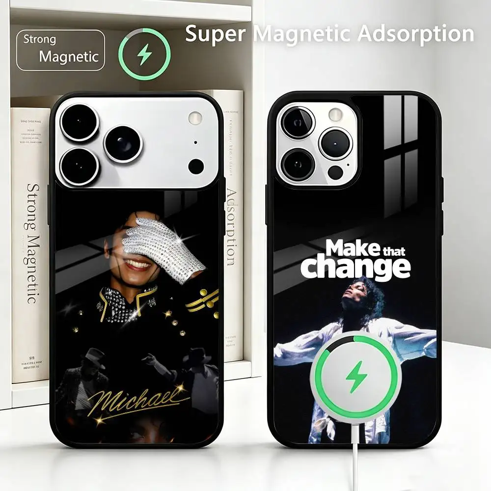 King of Pop -Michael-J- Jackson For IPhone17/16/15/14/13/12/11 Plus Pro Max Plus Wireless Charger Phone Case