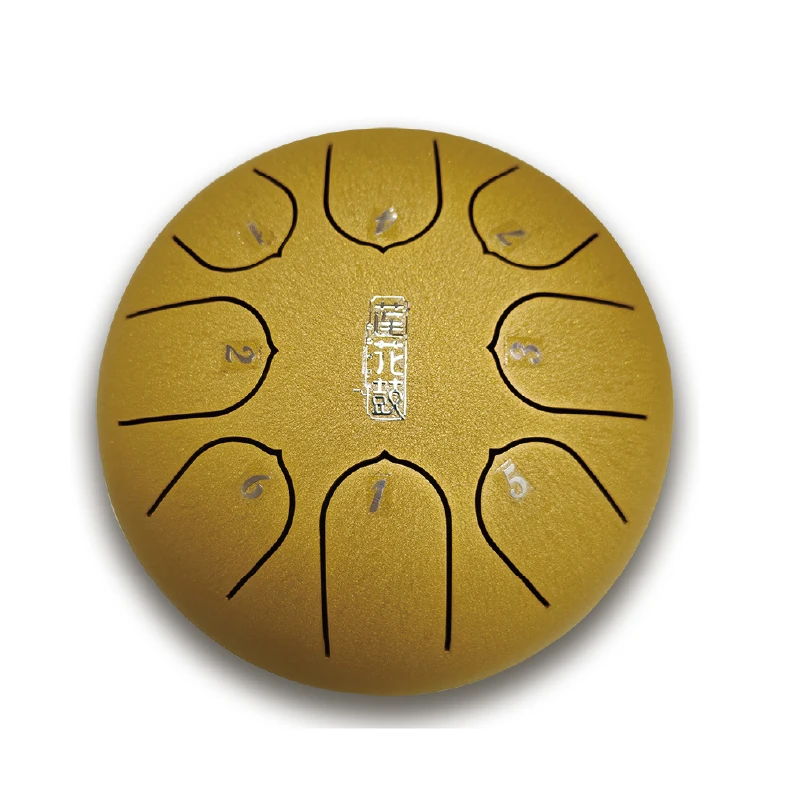 Lotus Tongue Drum, Kids Ethereal Drum, 6 Inch 8 Notes, Carbon Steel Material, Beginner Percussion Instrument for Kids and Adults