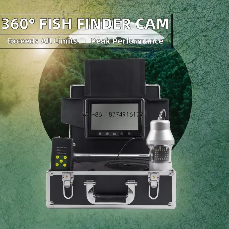 wmwmnu SYANSPAN 50M 8GB IP68 Waterproof DVR 9 Inch LCD Display 36 LEDs IR 360 Degree Underwater 8H Battery