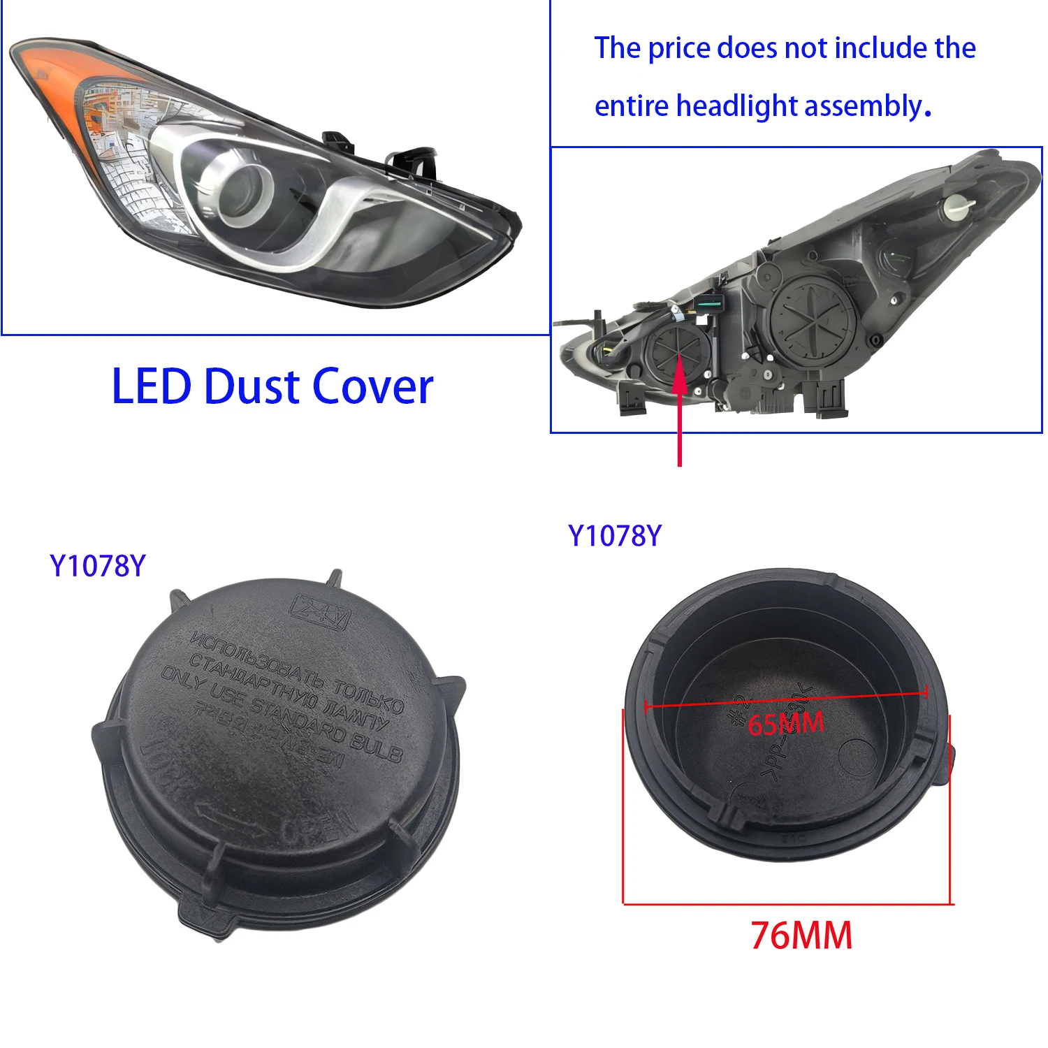 1 Pc YEHOLTE For Hyundai Elantra GT AD I30 2008-2018 Headlamp Dust Cover LED Bulb Extension Cap headlight Lamp Plug 921403x000