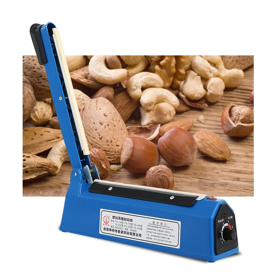 Sellador de impulso de 220V y 8 pulgadas, máquina de sellado térmico, sellador de alimentos para cocina, sellador de bolsas al vacío, herramientas de embalaje, enchufe europeo