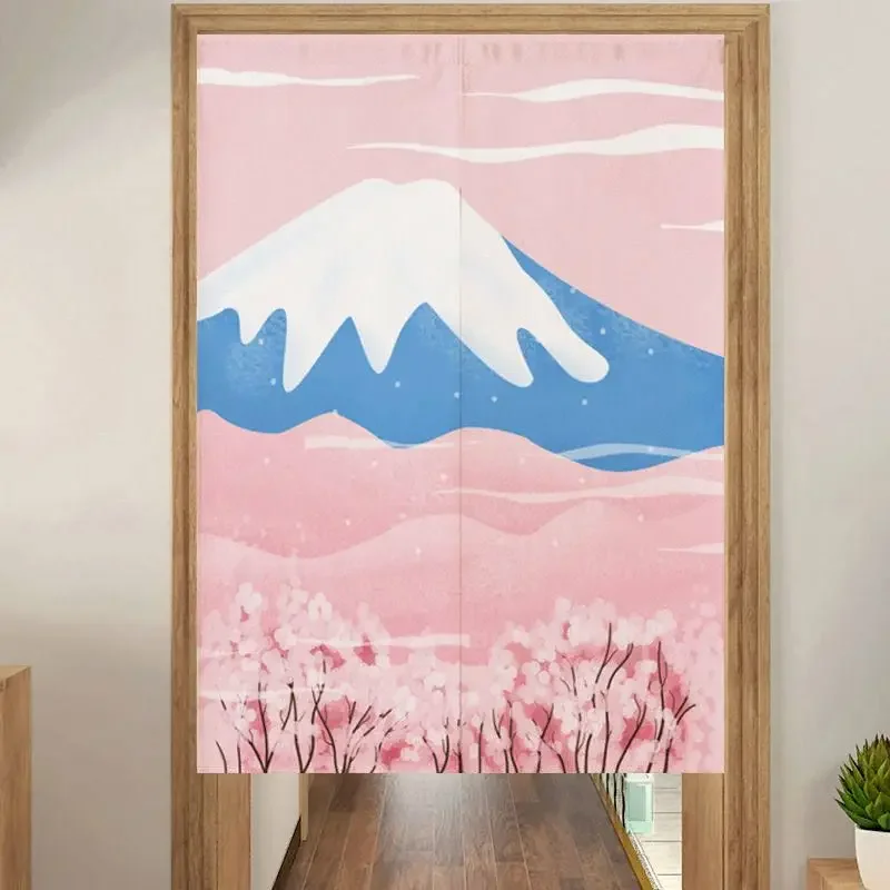 VIKAMA Mount Fuji Sakura Noren Door Curtain, 6 Designs, Doorway Decor for Bedroom Living Room Kitchen