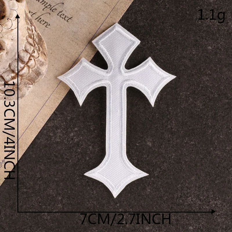 Patch Thermocollant Hard Rock Bibel Stich für Kleidung Eisen auf Kreuz Stickerei große Menge Lot Designer kleine Nähen DIY Schmelzbar – Detail 11