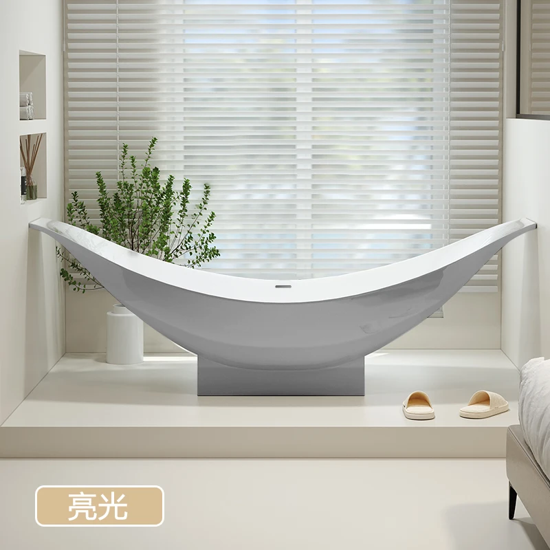 Artificial stone freestanding suspended bathtub hotel home acrylic large bathtub fashionable and high-end