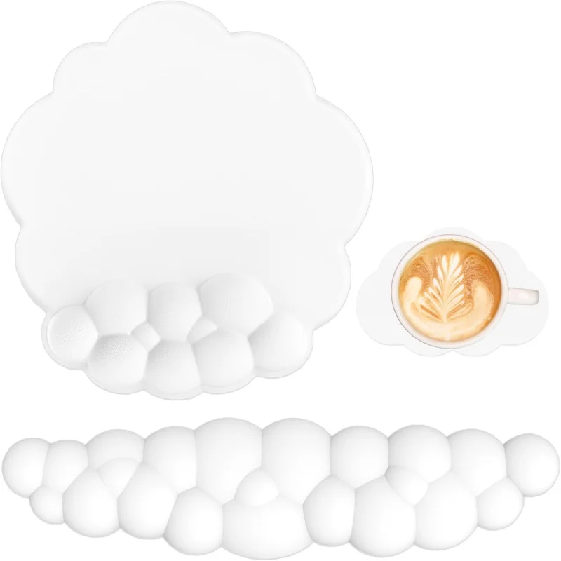 Cloud Mouse Pad with Wrist Rest and Keyboard , Ergonomic Gel Mousepad Computer , Pain Relie