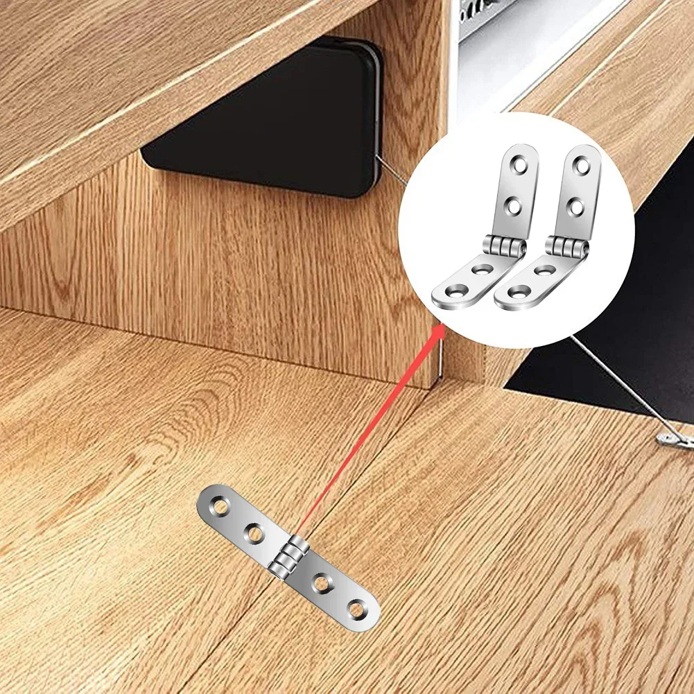 Practical Foldable Hinges Cabinet 180 Degree 2 PCS Corrosion-resistant Iron Rust-resistant Silver Versatile Usage