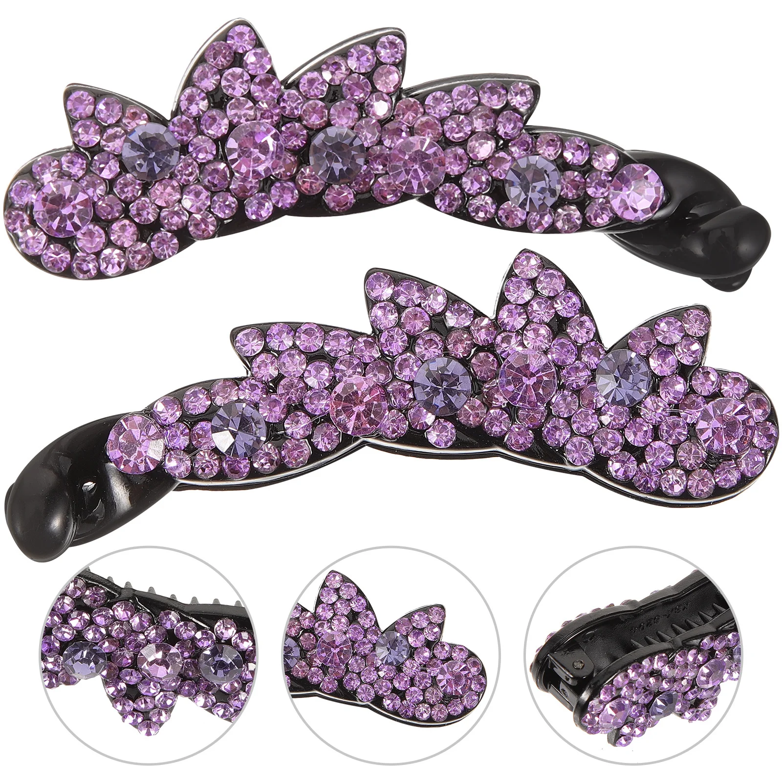 

2Pcs Sparkling Rhinestone Banana Clips Hair Accessories for Women Party Everyday Wear Claw Clips Rhinestone Banana Clip