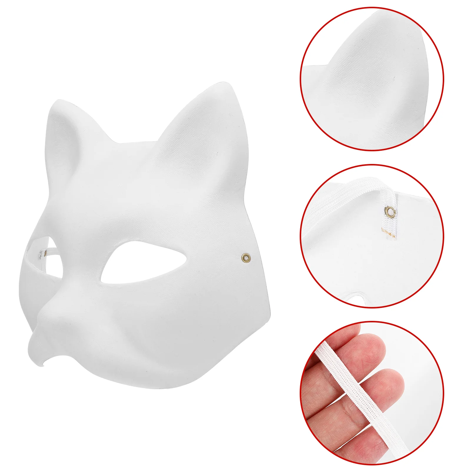 10 Pcs Paintable Animal Masks Cosplay Props Cat Face Halloween Decor Accessories Masquerade Supplies Child