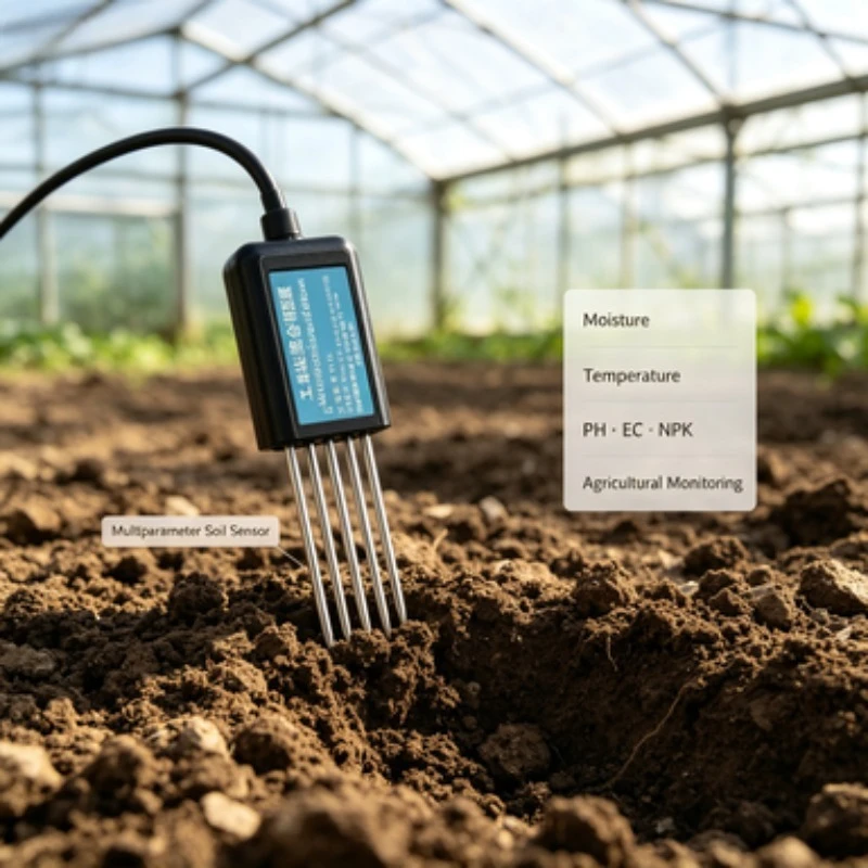 Soil Integrated Sensor Multiparameter Soil Detector Measure Soil Moisture Temperature PH EC Nitrogen Phosphorus Potassium Tester
