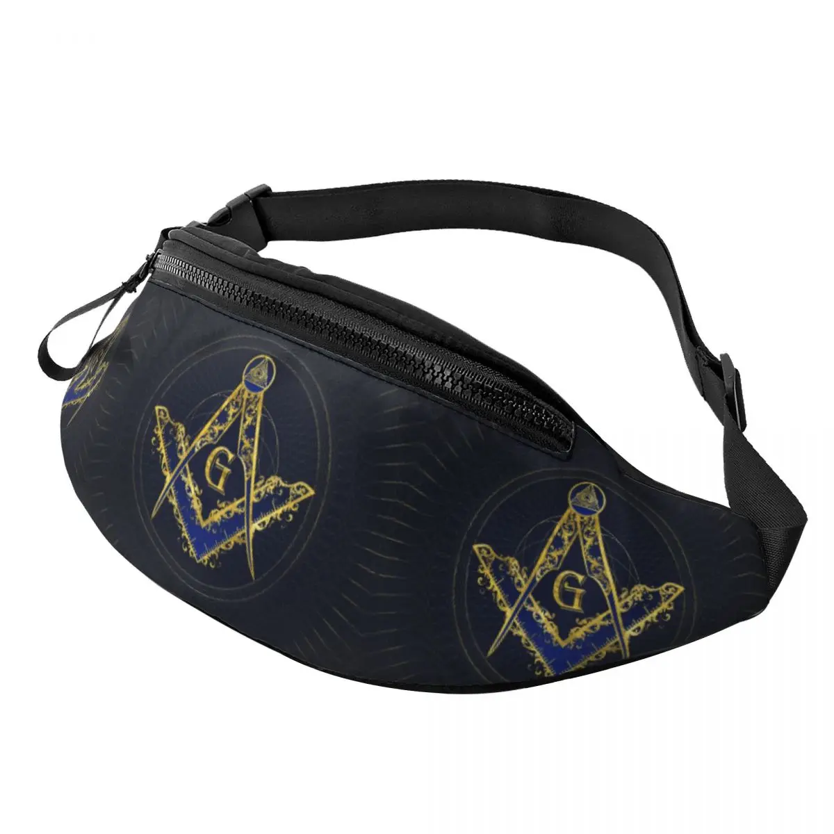 

Custom Freemasonry Masonic Symbol Fanny Bag Customized Freemason Crossbody Waist Pack Men Women Traveling Phone Money Pouch