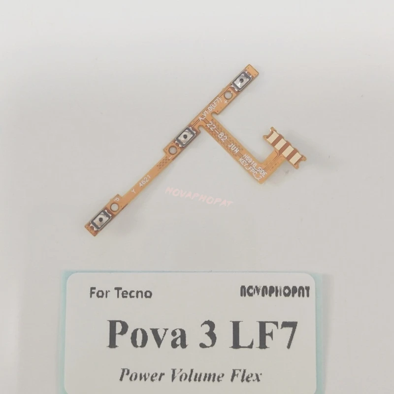Novaphopat For Tecno Pova 3 LF7 Power On Off Volume Up Down Switch Power Button Flex Cable Ribbon