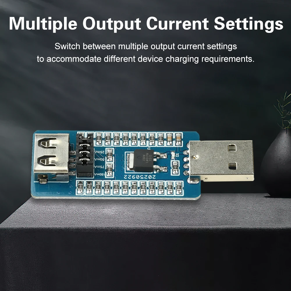 USB A Power Bank Virtual Load Anti-Shutdown Module with Adjustable Output Current 25mA 50mA 75mA 150mA