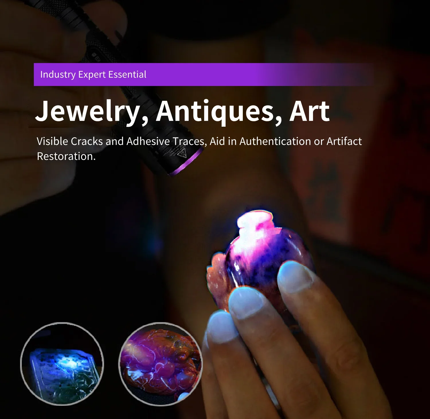 007 UV Flashlight 365nm High Power UV LEDs Rechargeable Flashlight