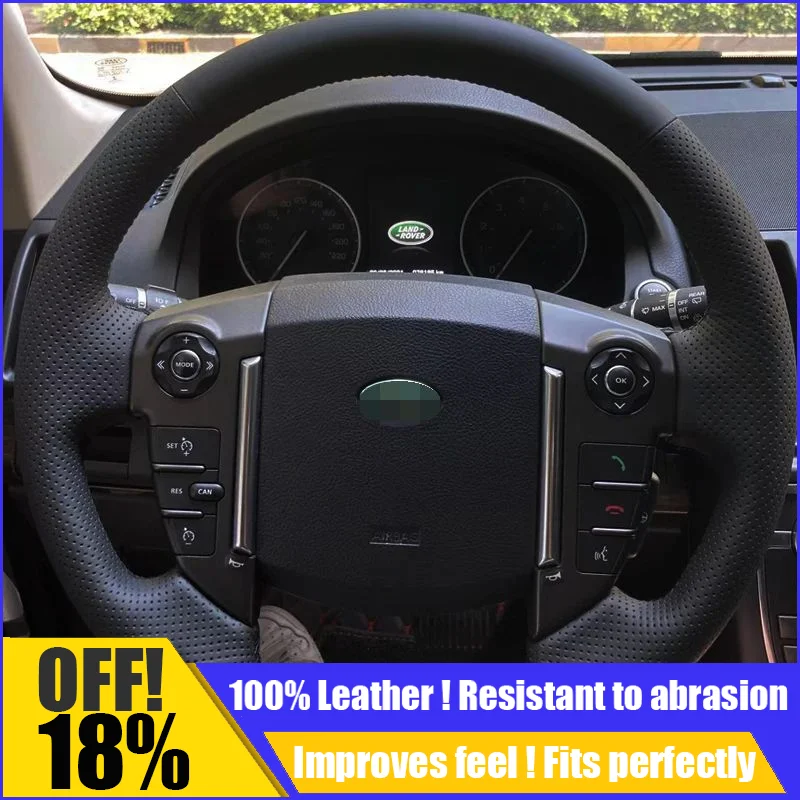 

Leather Car Steering Wheel Cover Fit ForLand Rover Discovery 3 4 Freelander 2 Range Rover Sport Diy Auto Car Accessories