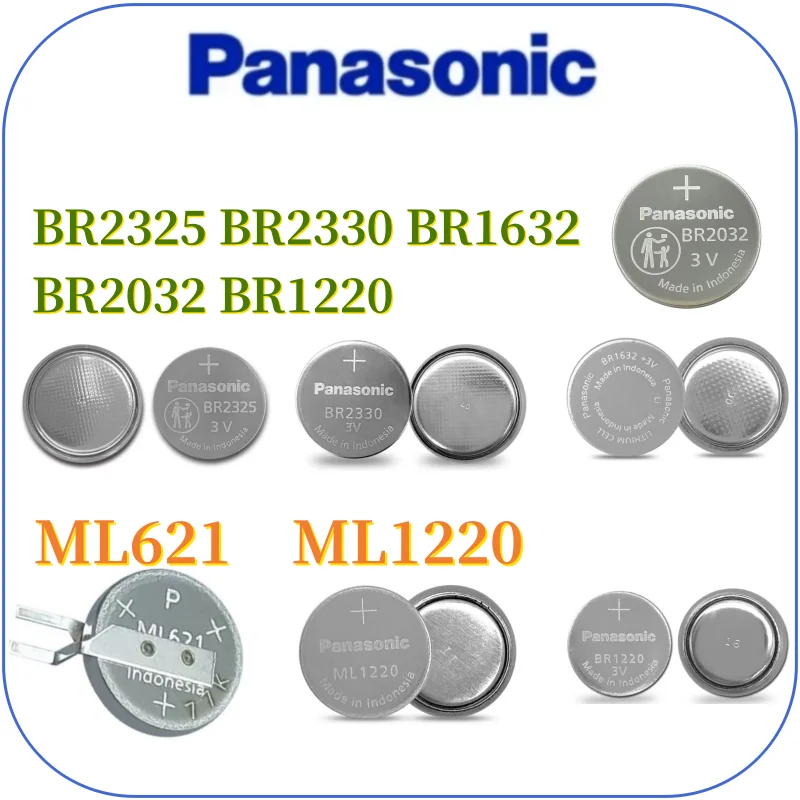 30pcs Original Panasonic ML621 ML1220  BR2325 BR2330 BR1632 BR2032 BR1220 Button Coin Batteries