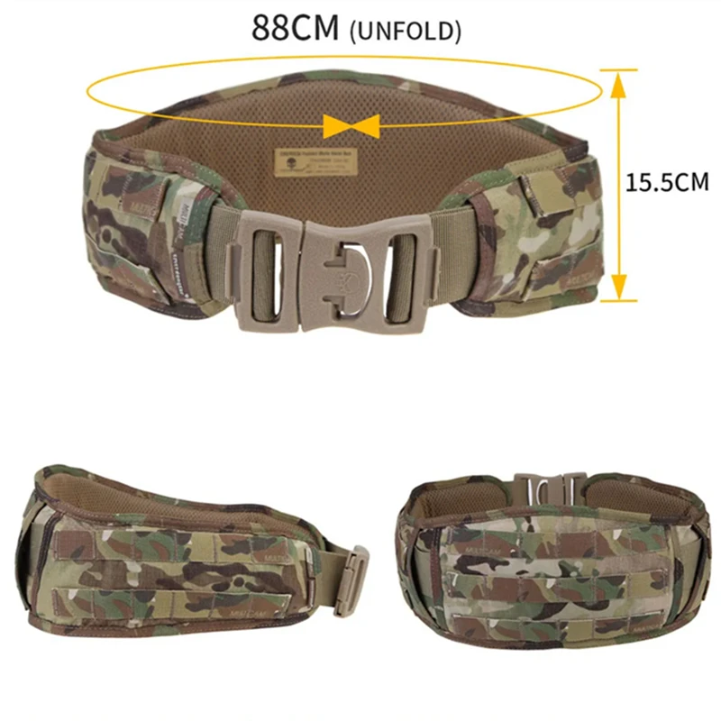 EMERSON MOLLE Padded Molle Waist Belt Men Airsoft Combat  belt AOR2 EM9086B Waist Support