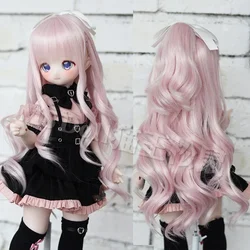 1/3 BJD Wig Single Ponytail Curly Hair Doll Wig Bow Long Hair DIY Dress Up DD MDD Dolls Accessories High Temperature Silk Wig