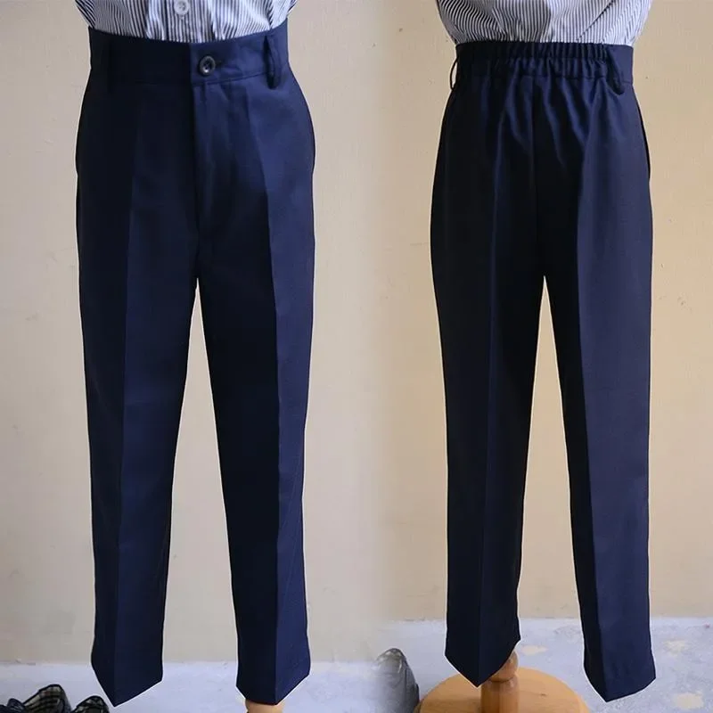 ZOETOPKID Jungen Anzughose 2026 Herbst Schwarze Formelle Hose Aufführungskleidung Formelle Anzughose für Schüler Dunkelblau Trendiger Stil – Detail 2