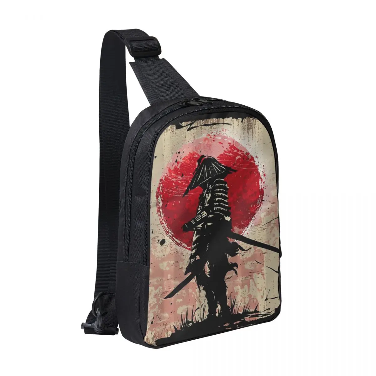 

Japanese Art Samurai Fighter Bushido Chest Bag Men Sling Crossbody Backpack Chest Bag Traveling Hiking Daypack Shoulder Bag