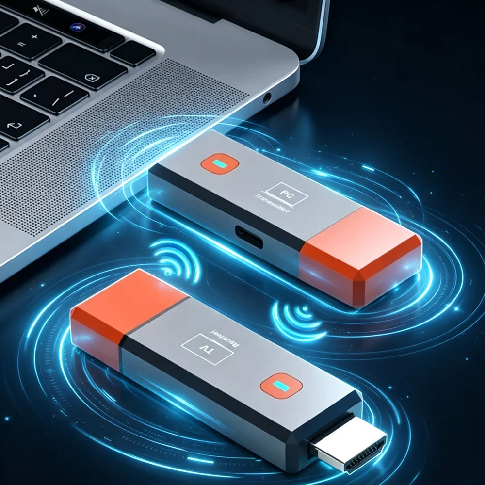 5G Low Delay Wireless HDMI Dongle 1080P Full HD Screen Mirroring Adapter for Laptop PC to TV Projector or Meeting Teaching
