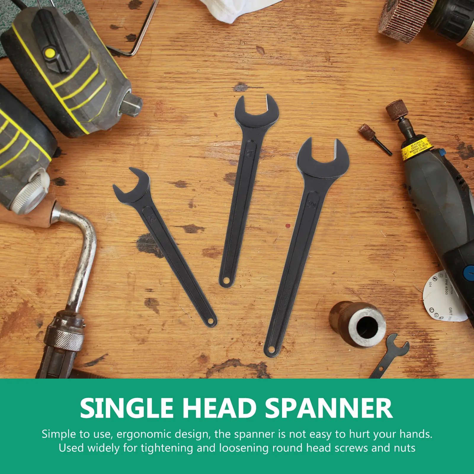 

Набор из 3-х портативных стальных гаечных ключей с одним концом, металлические разводные ключи