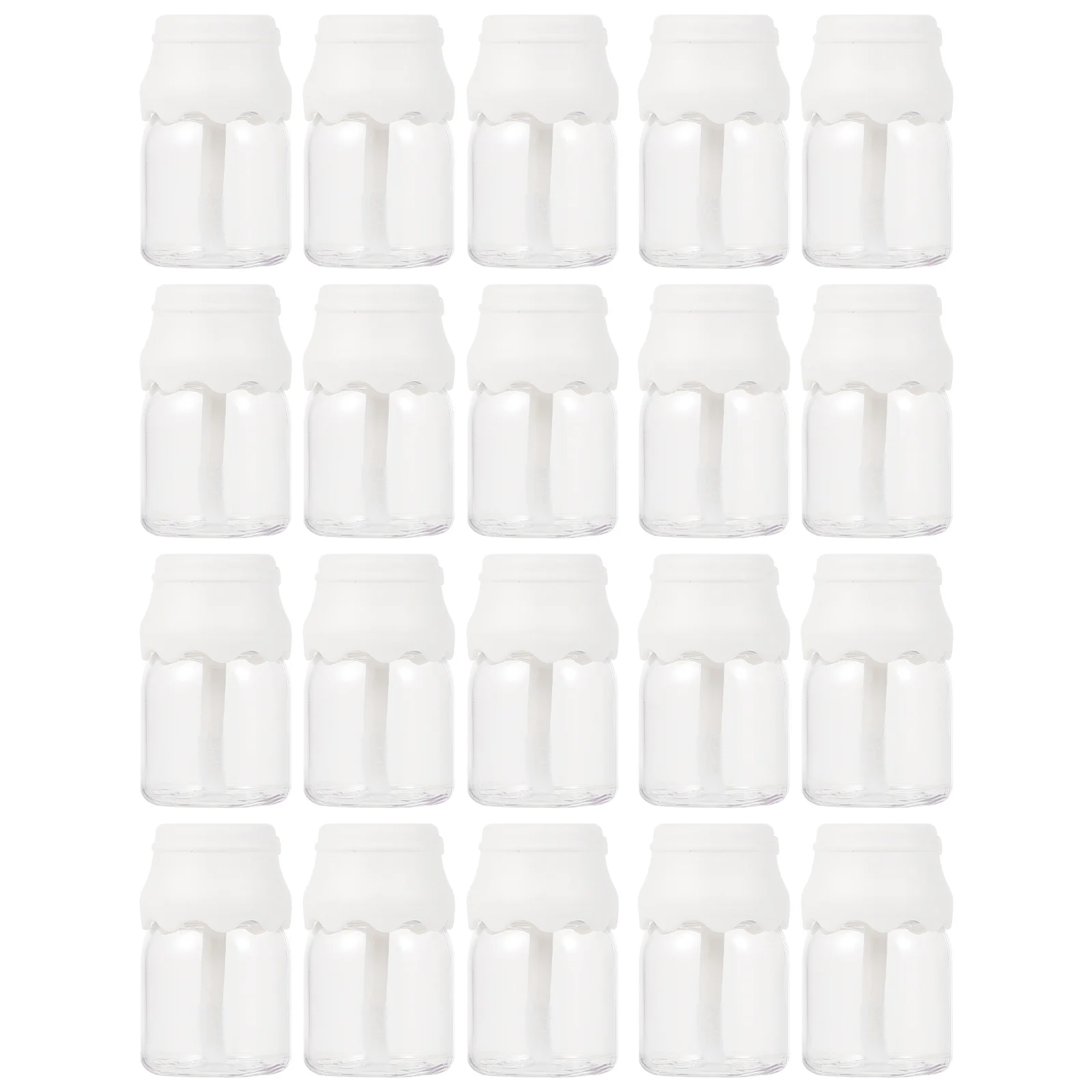 20Pcs Lip Gloss Container Bottle Design Durable Plastic Refillable Lip Balm Tubes Brush Head for Easy Application Portable