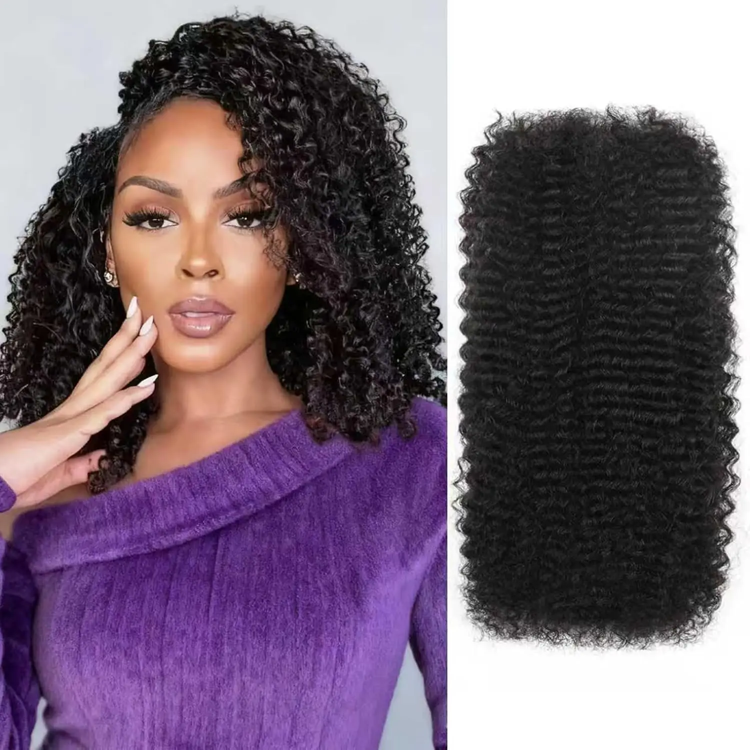 

30g Afro Kinkys Bulk Human Hair For Braiding Soft Afro Kinky-Curly Human Hair For Mini Twists Dreadlocks Extensions