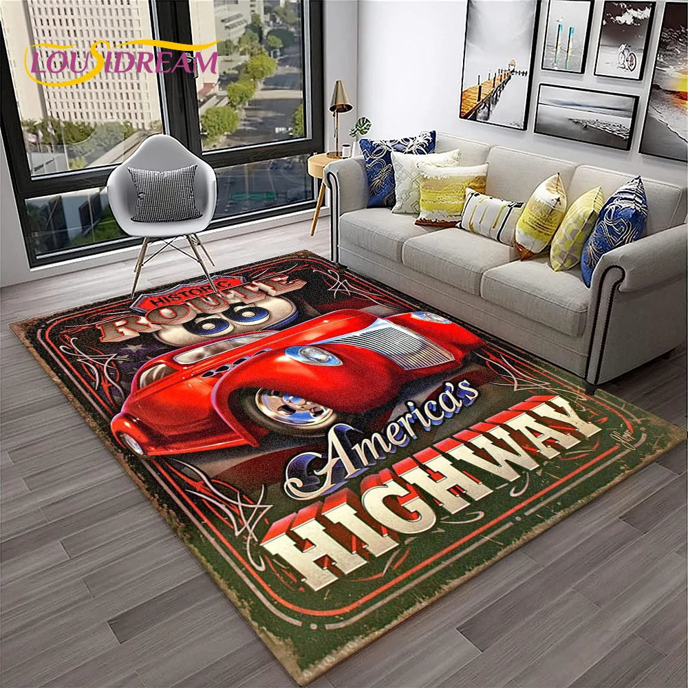 Mother Road,Historic Route 66,mãe estrada Carpet Rug for Home Living Room Bedroom Sofa Doormat Decor,Area Rug Non-slip Floor Mat