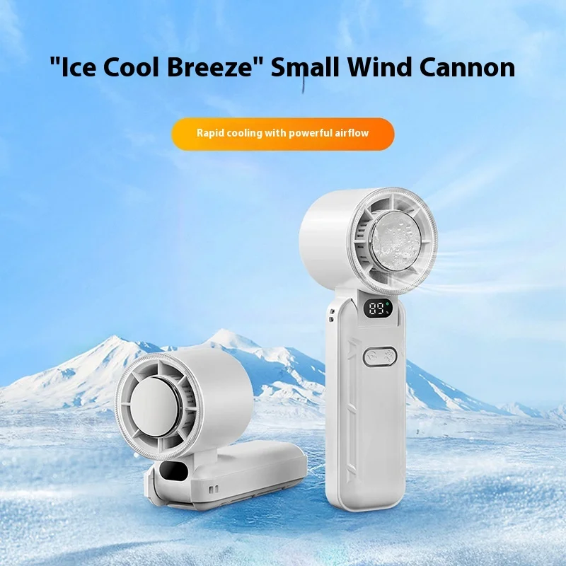 

Portable Folding Cooling Fan 3600mAh Compact and Lightweight Ice Ceramic Cooling 3 Colors Battery Display