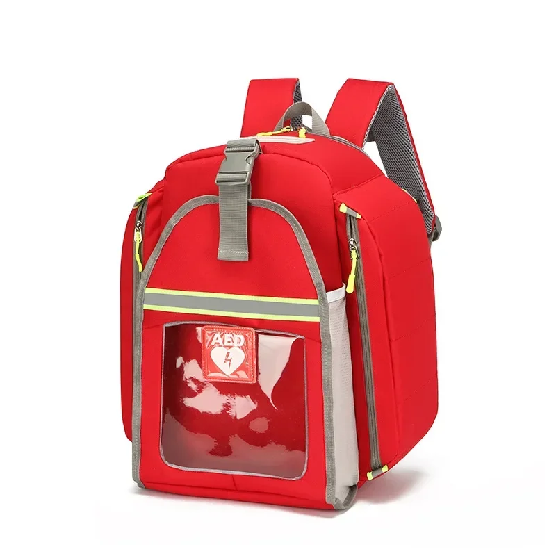 Large Capacity Waterproof AED Backpack Outdoor Medical First Aid Kits for Emergency Visits AED Storage Bag AED Equipment Bag